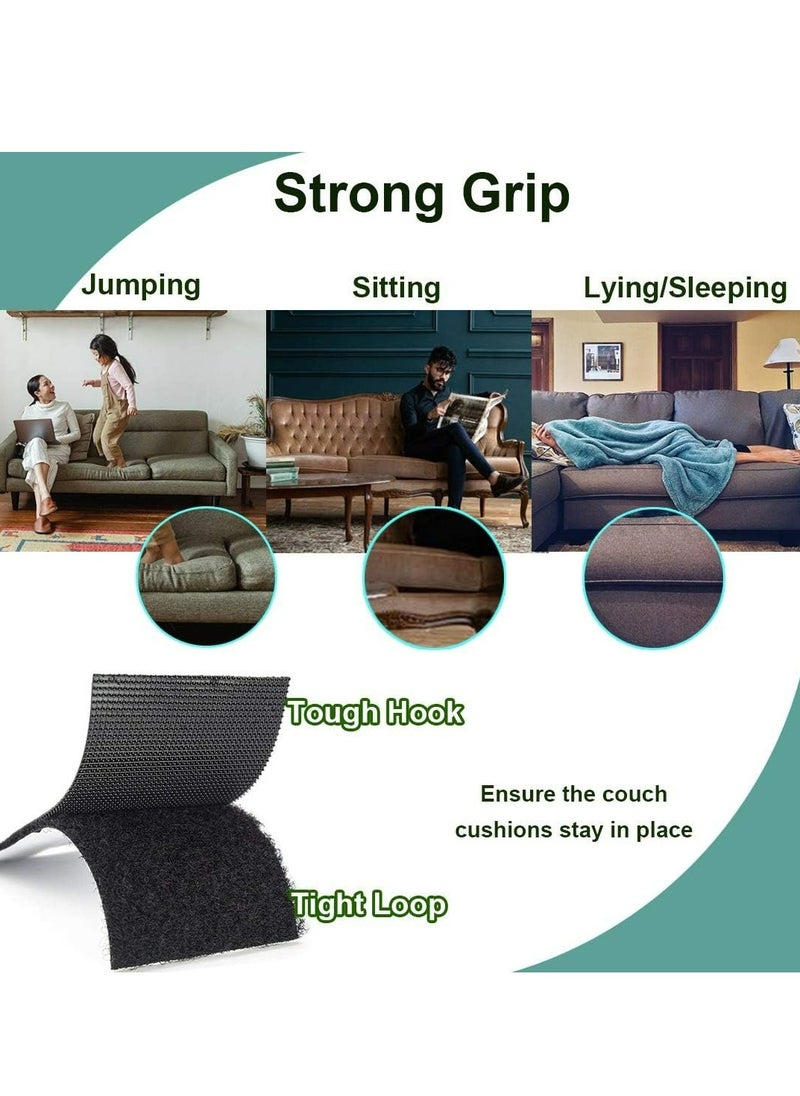 Generic - Couch Cushion Non Slip Pads to Keep Couch Cushions from Sliding, Hook and Loop Tape with Adhesive for Smooth Surfaces, 2m Long and 11cm Wide,Hook and Loop Tape for Couch Cushions - Image 1
