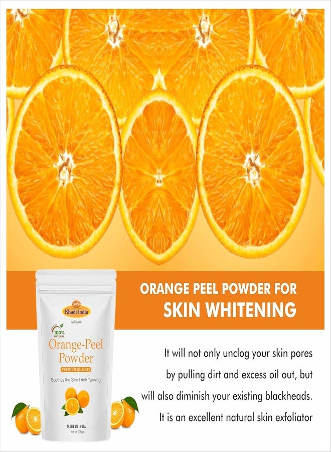 Vedimatic Khadi 100% Pure Organic Orange Peel Powder, Rose Petal Powder Combo-200g(100g x 2 Pack) | Orange Peel Powder, Rose Petal Powder for Face Pack, Skin Whitening, Oil Control - Image 4