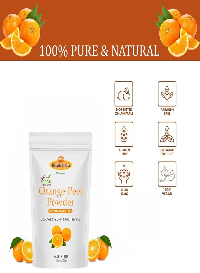 Vedimatic Khadi 100% Pure Organic Orange Peel Powder, Rose Petal Powder Combo-200g(100g x 2 Pack) | Orange Peel Powder, Rose Petal Powder for Face Pack, Skin Whitening, Oil Control - Image 3