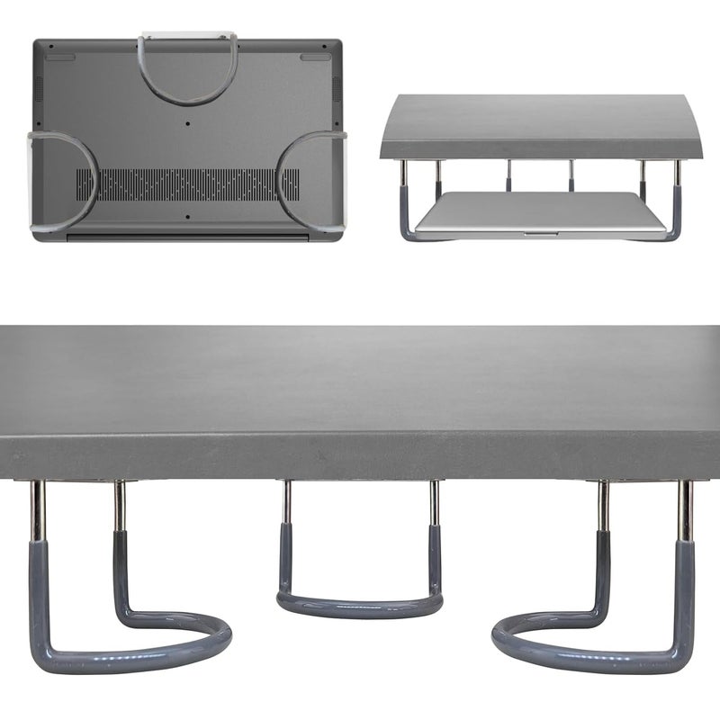 Skywin TidyFriend Rubberized Under Desk Laptop Mount 3 Racks in 1 Sets Laptop Under Desk Mount Organizer Rack with Screws - Image 2