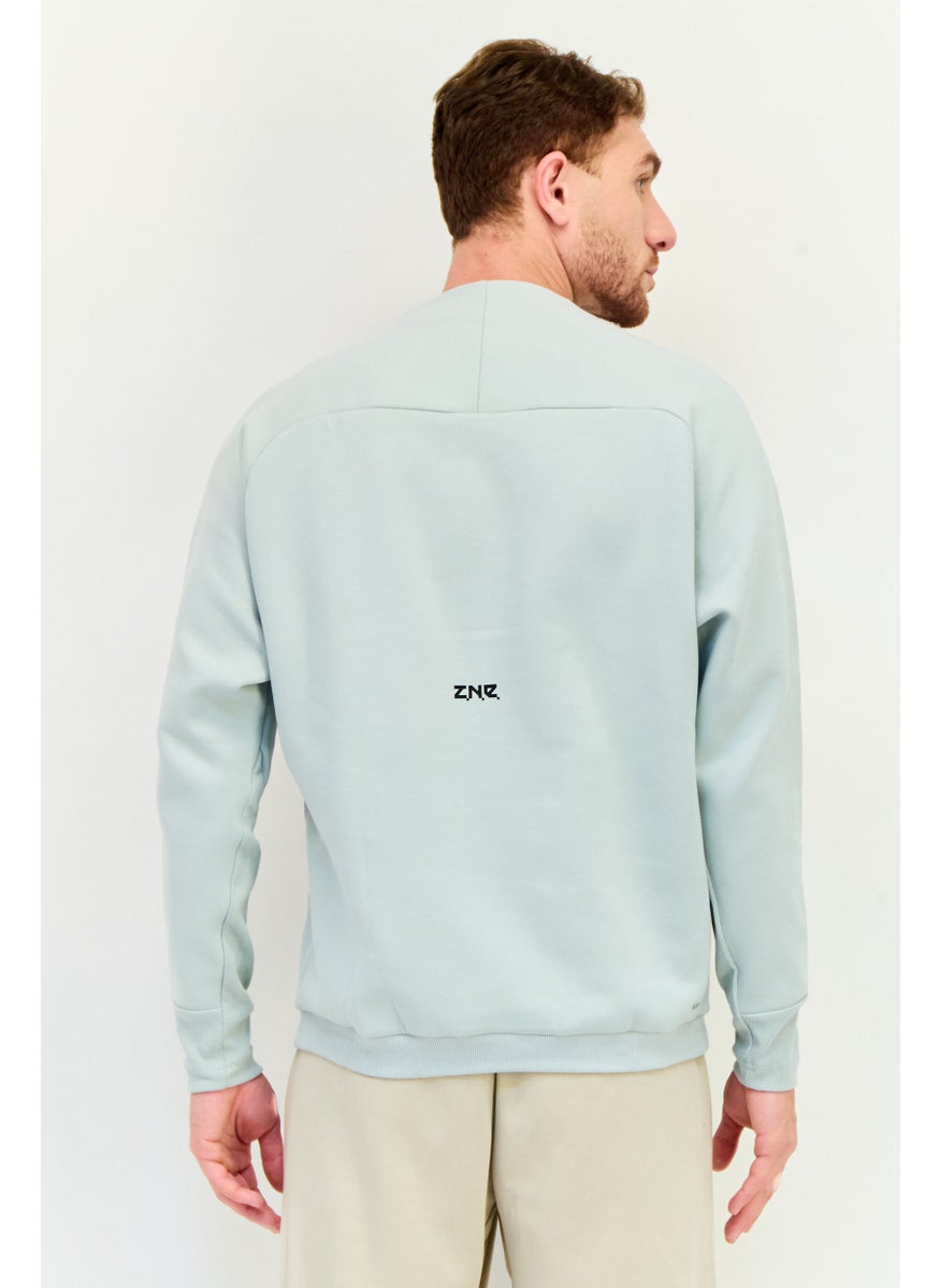 Adidas Men Sportswear Fit Long Sleeve Outdoor Sweatshirt, Sage  - Image 3