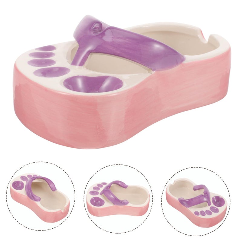 Ceramic Slipper Shape Ashtray For Home Use Sturdy And Practical - Image 3