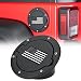 Parfyter Fuel Filler Door Cap Black Gas Cover Cap Compatible with Jeep Wrangler 20072017 JK Unlimited 2 door and 4 door US Flag stickerAluminumABS Accessories - Image 2