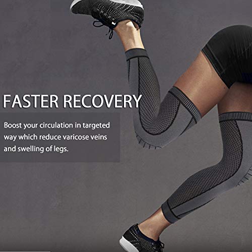 SKDK Full Leg Compression Sleeves - Protect Knee, Reduce Varicose Veins & Swelling for Men & Women - Basketball, Cycling, Football, Arthritis - Image 3
