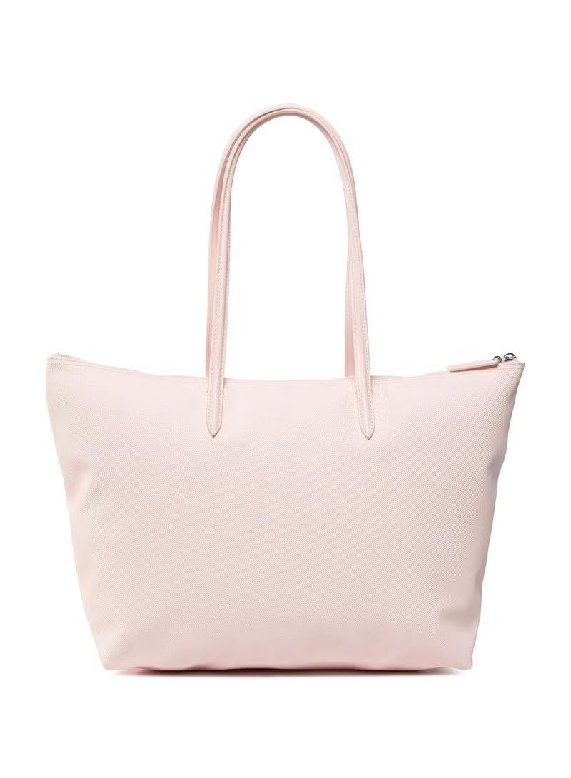 LACOSTE Lacoste Women's L12.12 Concept Fashion Versatile Large Capacity  Zipper Shoulder Bag ,Tote Bag ,Large  tote bag, Medium Pink  - Image 3