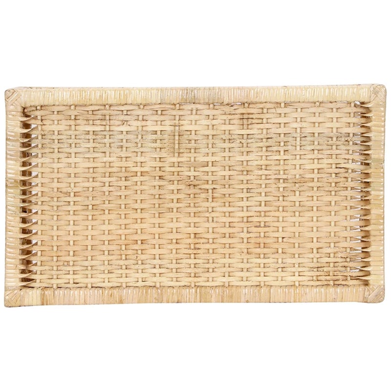 Akway AKWAY Handmade Wicker Rectangular Basket For Cloth, Storage Basket, Bin Organizer ,Bathroom Organizer Bamboo Wicker Basket (20 L X 13 W X 6 H,Rattan,Beige)  - Image 4