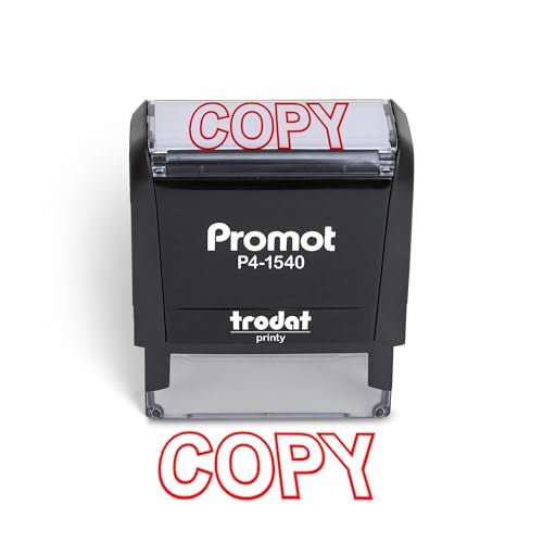 Promot Copy Self Inking Rubber Stamp - Refillable Copy Stamper - Business, Bookkeeping, Ordering, Accounting, Work, Office Stamps - Red Ink - Image 1