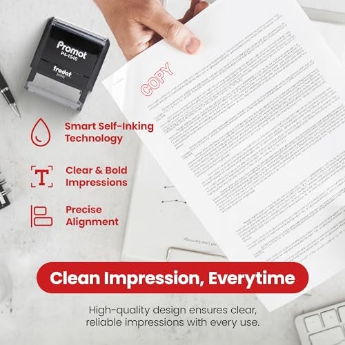 Promot Copy Self Inking Rubber Stamp - Refillable Copy Stamper - Business, Bookkeeping, Ordering, Accounting, Work, Office Stamps - Red Ink - Image 3