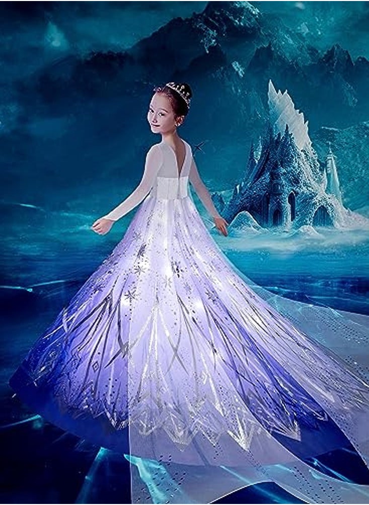 Al Aoyama Al Aoyama  Light Up Princess Costume for  Girls party LED Costume for Teens Toddler White Purple  - Image 1
