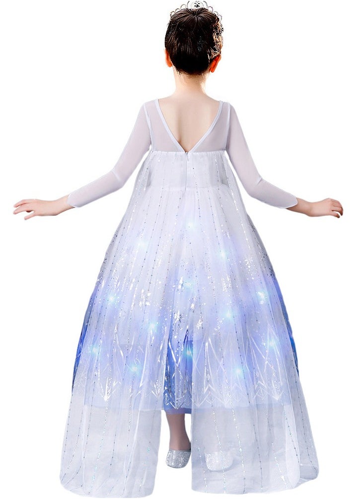 Al Aoyama Al Aoyama  Light Up Princess Costume for  Girls party LED Costume for Teens Toddler White Purple  - Image 3