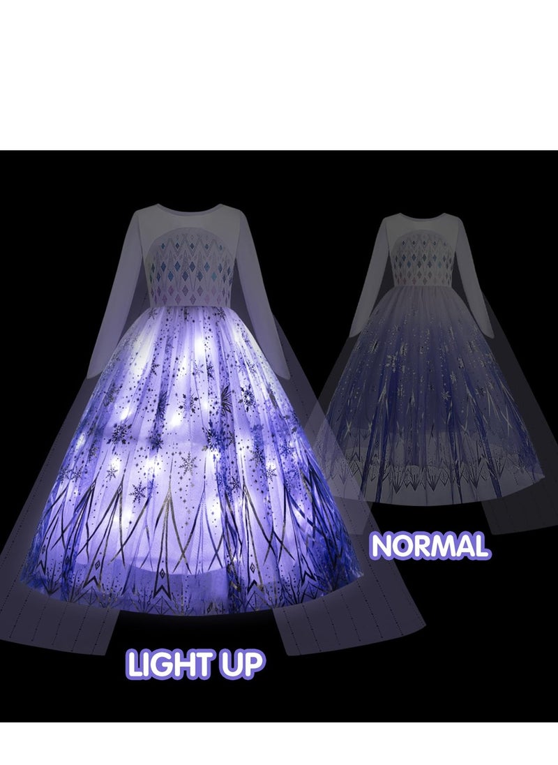 Al Aoyama Al Aoyama  Light Up Princess Costume for  Girls party LED Costume for Teens Toddler White Purple  - Image 4