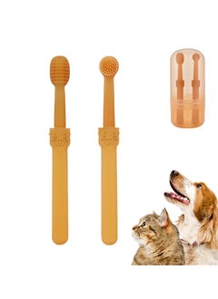 Y&D SYOSI Dog Cat Toothbrush Kit 2 Pack Soft Silicone Tongue Brush with Storage Box 360 Degree Deep Clean Tooth Brushing Oral Hygiene Care for Dogs Pet  - Image 1