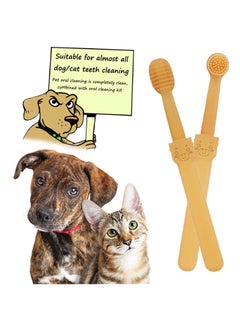 Y&D SYOSI Dog Cat Toothbrush Kit 2 Pack Soft Silicone Tongue Brush with Storage Box 360 Degree Deep Clean Tooth Brushing Oral Hygiene Care for Dogs Pet  - Image 5