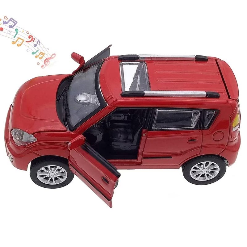 Mzexoma لعبة السيارات Diecast Car Models Kia Soul Model Cars سحب سيارة السيارات مع الصوت والضوء لأولاد يبلغون من العمر 3 سنوات (أحمر) - Image 1