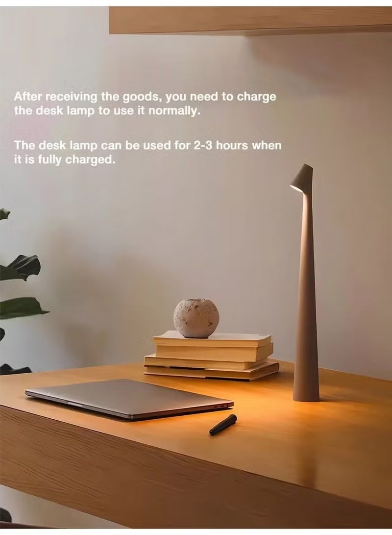 Rechargeable LED Touch Control Table Lamp with Three Adjustable Colors, Suitable for Reading And Studying in The Bedroom Or Living Room - Image 2