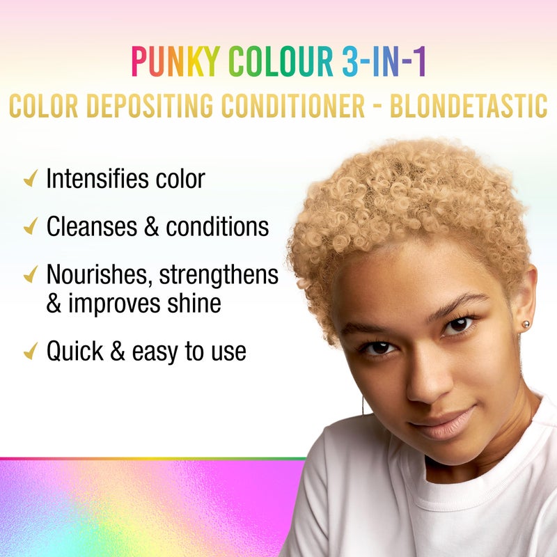 Punky Colour 3-in-1 Color Depositing Hair Cleanser & Conditioner, 8.5 fl oz. (Blondetastic) - Image 1