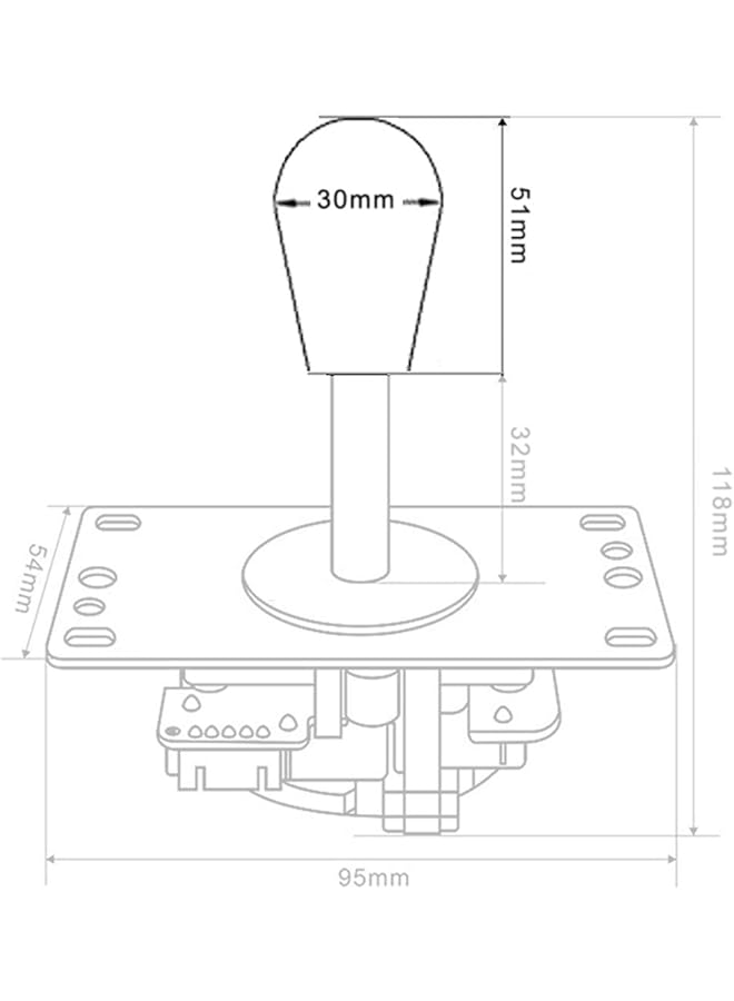 2X Arcade Joystick'S Oval Balltop Arcade Ellipse Topball Handle Use For 2 Player Arcade Joystick Diy Kit Sanwa Joystick Mame Jamma Part (White & Black) - Image 4