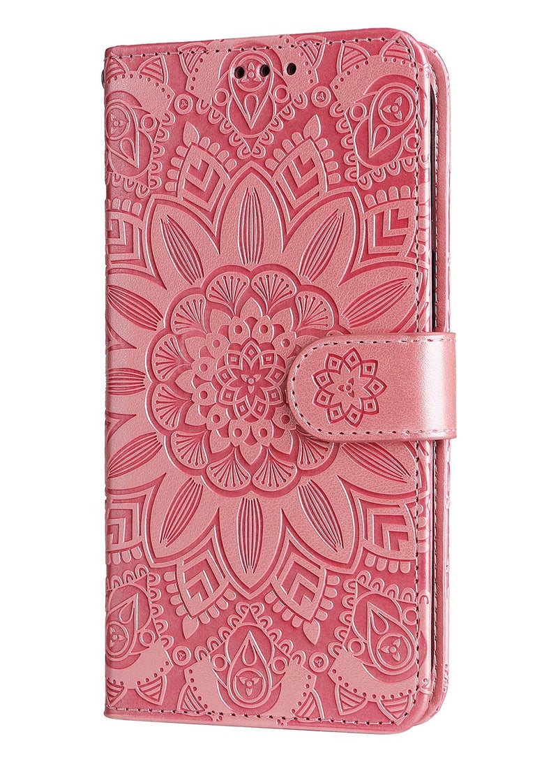 Suteni Heat Embossed Flip Cover Leather Card Slots Phone Case for iPhone - Image 1