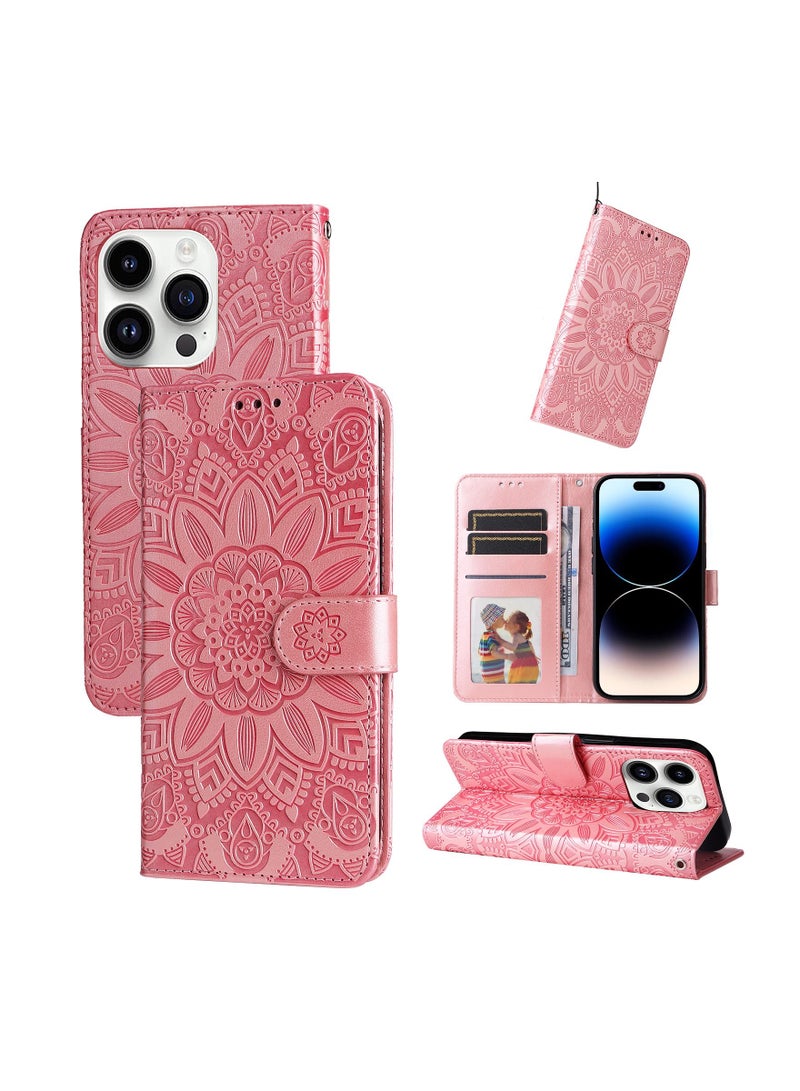 Suteni Heat Embossed Flip Cover Leather Card Slots Phone Case for iPhone - Image 3