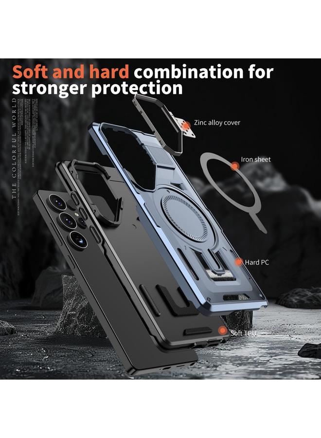 S-TOP Case For Samsung Galaxy A16 5G Shield Hollow Frame Holder MagSafe Phone Case - Image 5