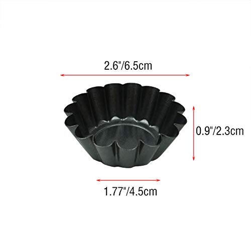 Proshopping 12 Pack Mini Tart Pan, Non-stick Carbon Steel Tart Molds, Pie Mould, Muffin Cupcake Pudding Maker - for Pies, Chinese Tart, Cakes (Size 2.6"x0.9") - Image 2