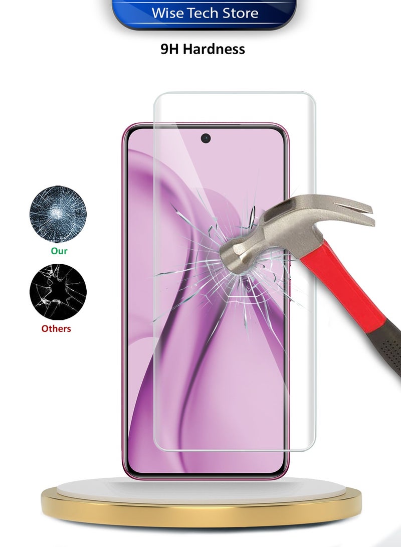 Wtech vivo V60e 5G 2025 Premium Curved Edges UV Full Glue Full Cover Tempered Glass Screen Protector (MSGUCN) - Clear - Image 4