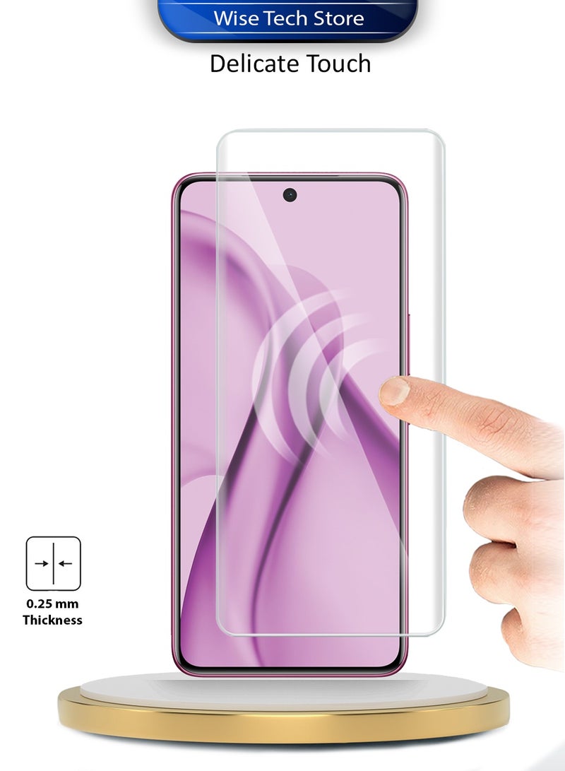 Wtech vivo V60e 5G 2025 Premium Curved Edges UV Full Glue Full Cover Tempered Glass Screen Protector (MSGUCN) - Clear - Image 5