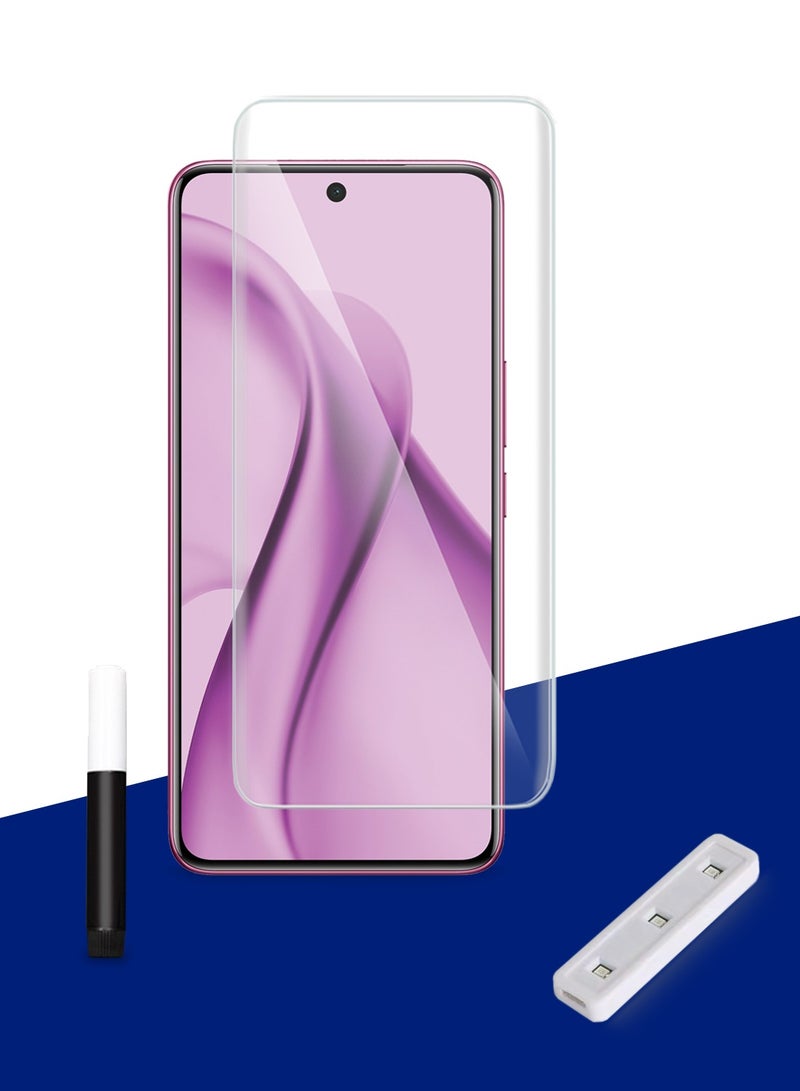 Wtech vivo V60e 5G 2025 Premium Curved Edges UV Full Glue Full Cover Tempered Glass Screen Protector (MSGUCN) - Clear - Image 1