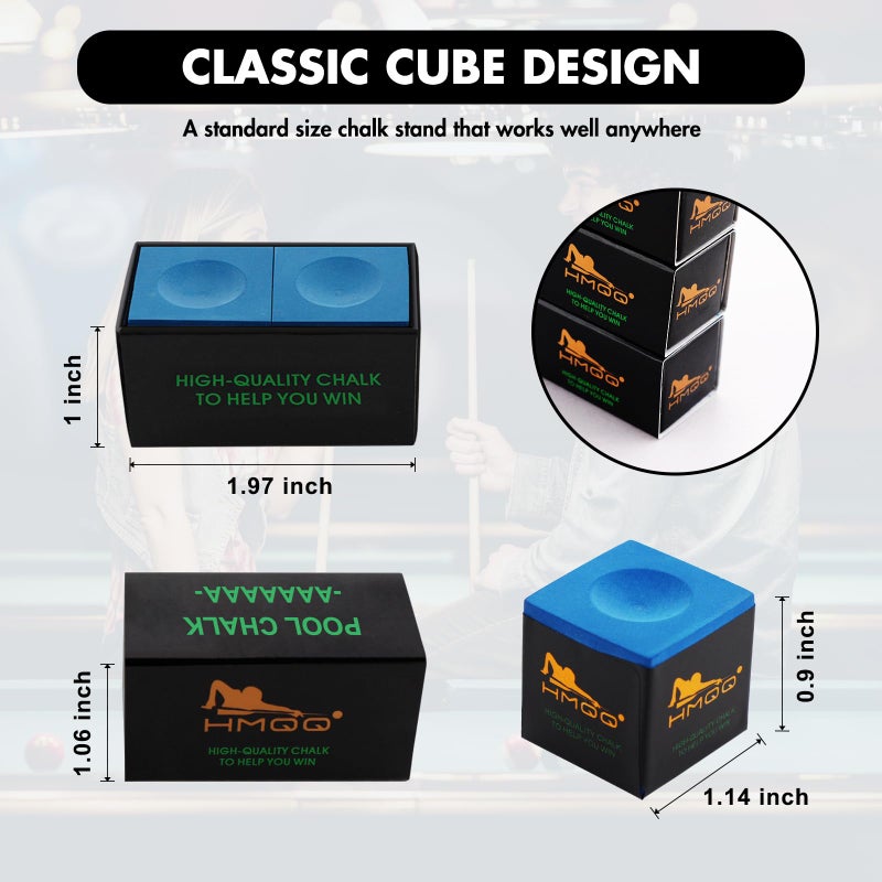 HMQQ Nano Technology Pool Cue Chalk â€“ Professional Billiard Chalk for Tournaments, High Performance, Low Deflection, Durable, Reduces Miscues,2 Pack(2 Boxes, 4 Cubes Total) - Image 2