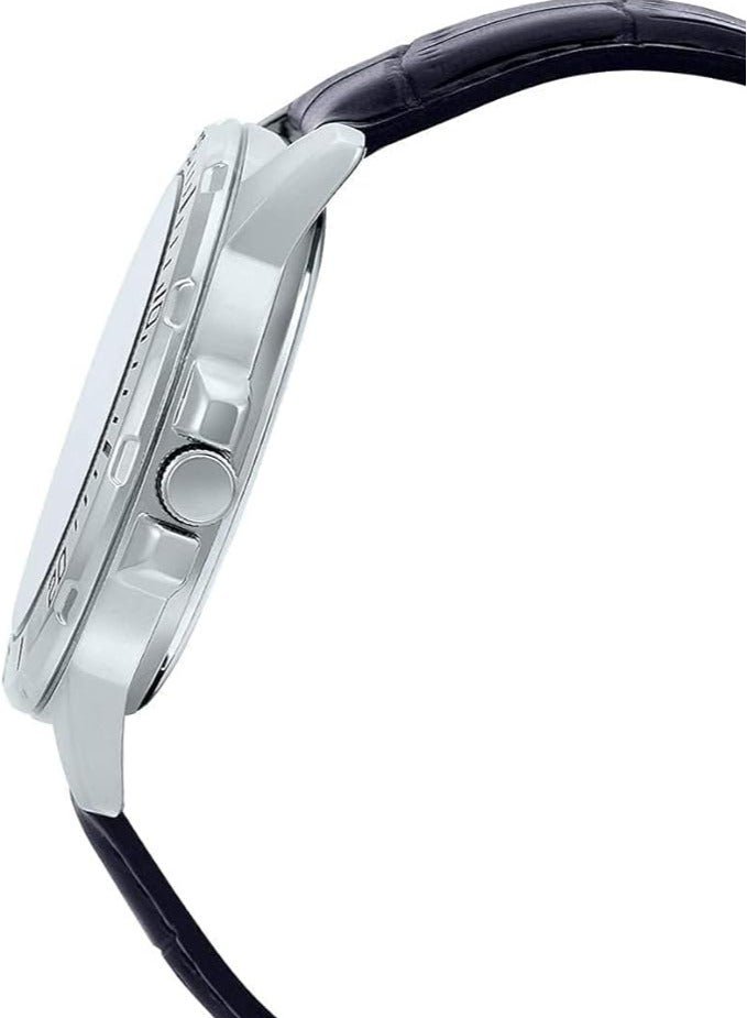 كاسيو ساعة يد جلد مقاومة للماء MTP-VD01L-1EVUDF للرجال - 45 ملم - أسود - Image 2