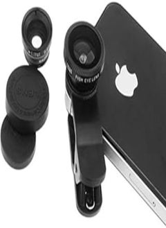 Generic High Quality 3-in-1 Universal Clip Lens for Mobile Phones & Tablet - Black 