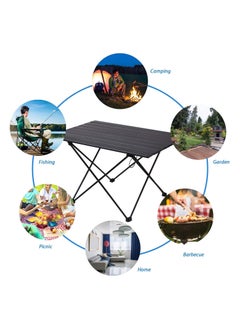 FLYHSO Camping Table Aluminum Alloy Outdoor Folding Table Collapsible Side Table Beach Desk Portable BBQ Table for Outdoor Picnic Easy to Carry Ideal for Outdoor Picnic Cooking, Beach, Hiking, Fishing 68 X 46 X 40cm  - Image 4