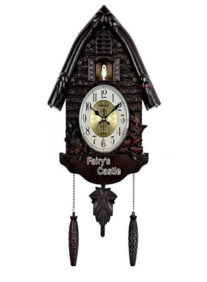 Three Secondz Cuckoo Fixed Door Does not Open or Close Decorative Wall Clock for Home (Choco Brown, 60 cm x 15 cm x 36 cm) - Image 1