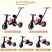 Bobike Toddler Bike with Push HandleTricycles for 1 to 3 Years Old Toddler Tricycle with Push Handle for Boy Girl Baby Balance Bike with Adjustable Seat Height and Removable Pedal Red - Image 4