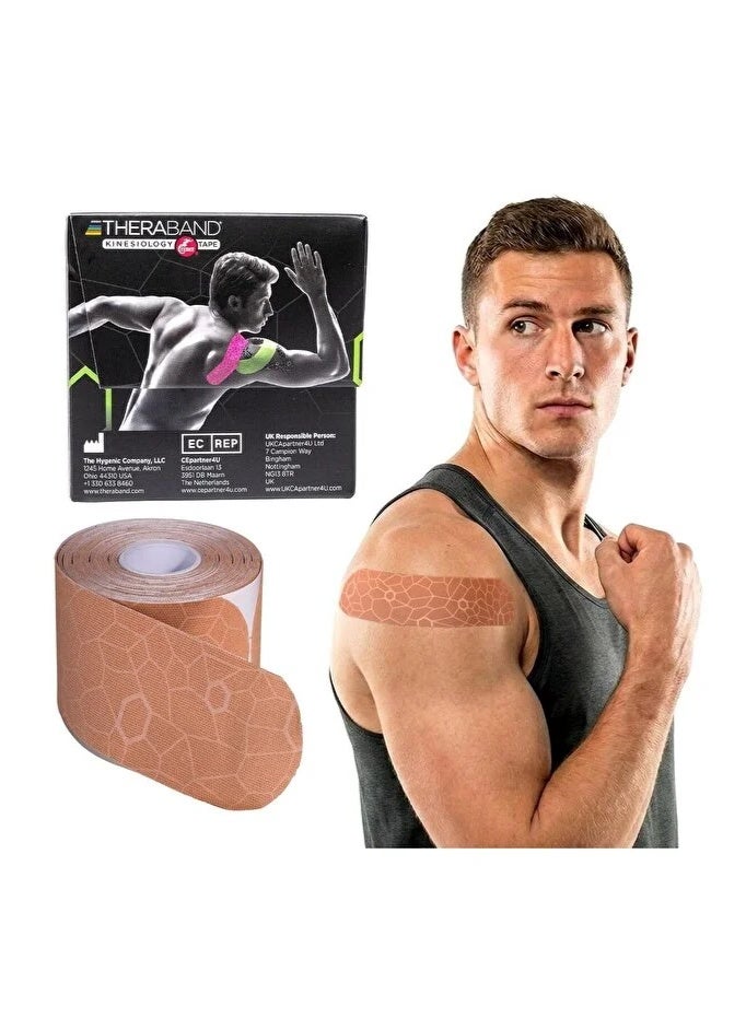 ثيرا باند لاصق "ثيراباند كينيسيولوجي" (Theraband Kinesiology Tape)، وهو شريط طبي رياضي يستخدم لدعم العضلات والمفاصل وتخفيف الألم وعلاج الإصابات الرياضية - Image 1