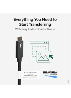 Plugable Windows Transfer Cable 6.6ft (2m), Thunderbolt 10Gbps, Bundled with Bravura Software for Windows PC to PC Migration - Unlimited Uses. Works Between Thunderbolt 3/4, USB4 PCs  - Image 4