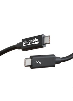 Plugable Windows Transfer Cable 6.6ft (2m), Thunderbolt 10Gbps, Bundled with Bravura Software for Windows PC to PC Migration - Unlimited Uses. Works Between Thunderbolt 3/4, USB4 PCs  - Image 1