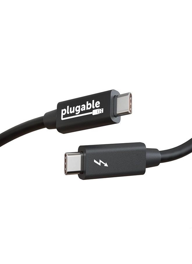 Plugable - Windows Transfer Cable 6.6ft (2m), Thunderbolt 10Gbps, Bundled with Bravura Software for Windows PC to PC Migration - Unlimited Uses. Works Between Thunderbolt 3/4, USB4 PCs - Image 1