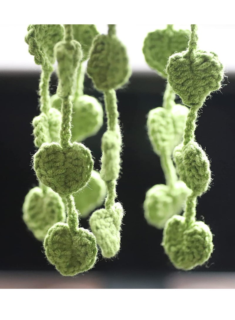 SYOSI Car Plant Crochet Hanging Basket Hanging Plant for Car Decor Car Accessories Car Ornament Rear View Mirror Accessories Car Ornament Cute Crochet Plant Car Mirror Hanging Accessories - Image 5