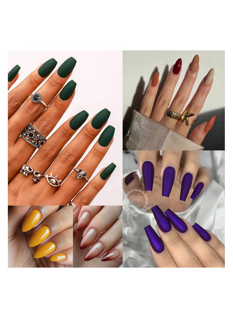 Rozino 216Pcs Press On Nails, Matte Medium Almond Nails, Acrylic Nails Full Cover False Nails For Women Girls Manicure Suitable For Home Or Salon Use - Image 3