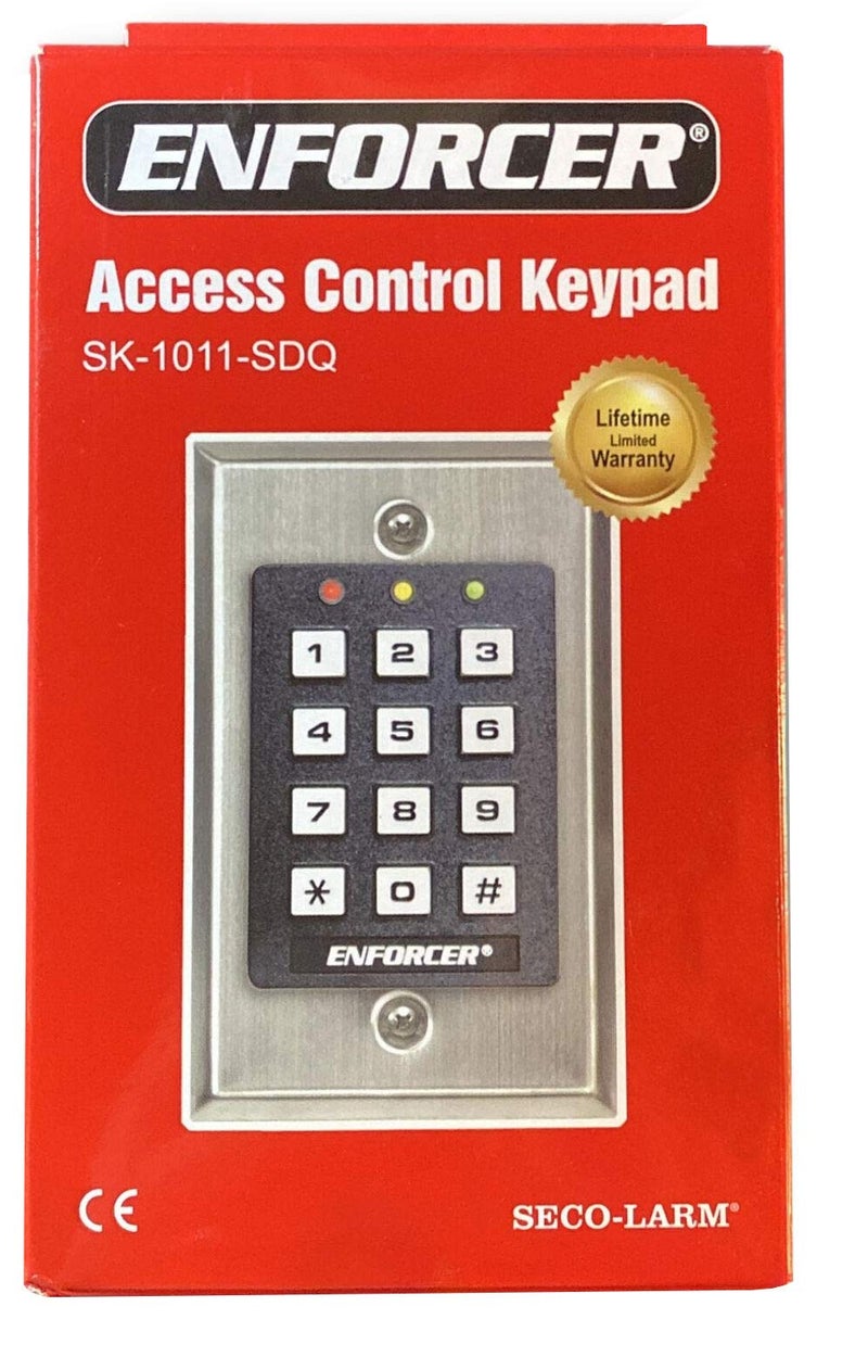 Seco-Larm SK-1011-SDQ ENFORCER Access Control Keypad, Up to 1,000 possible user codes (4-8 digits), Output can be programmed to activate for up to 99,999 seconds (nearly 28 hours)
