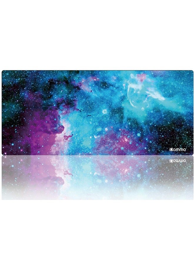 أي كامو وسادة ماوس مكتب iKammo كبيرة بتصميم Galaxy، غطاء مكتب كبير ممتد، وسادة ماوس كمبيوتر لطيفة، مقاس XXL كبير جدًا، وسادة ماوس مكتب كبيرة مع سطح مقاوم للماء وسطح ألعاب مُحسّن (XXL-038، أزرق، Galaxy) - Image 1