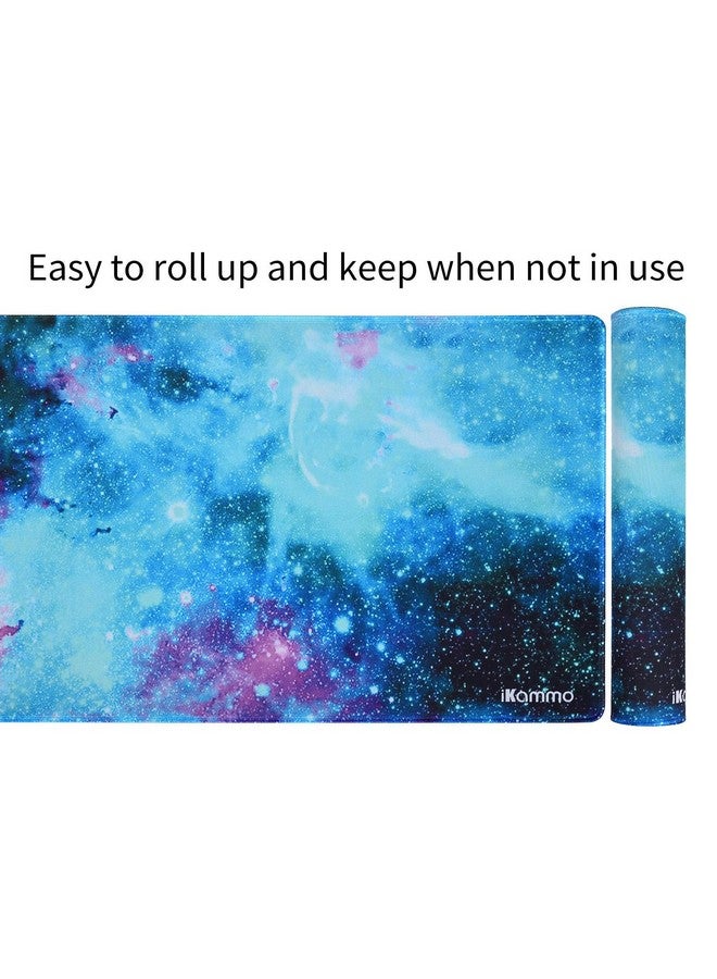 أي كامو وسادة ماوس مكتب iKammo كبيرة بتصميم Galaxy، غطاء مكتب كبير ممتد، وسادة ماوس كمبيوتر لطيفة، مقاس XXL كبير جدًا، وسادة ماوس مكتب كبيرة مع سطح مقاوم للماء وسطح ألعاب مُحسّن (XXL-038، أزرق، Galaxy) - Image 5