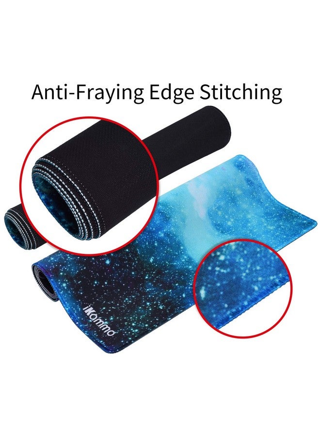 أي كامو وسادة ماوس مكتب iKammo كبيرة بتصميم Galaxy، غطاء مكتب كبير ممتد، وسادة ماوس كمبيوتر لطيفة، مقاس XXL كبير جدًا، وسادة ماوس مكتب كبيرة مع سطح مقاوم للماء وسطح ألعاب مُحسّن (XXL-038، أزرق، Galaxy) - Image 4