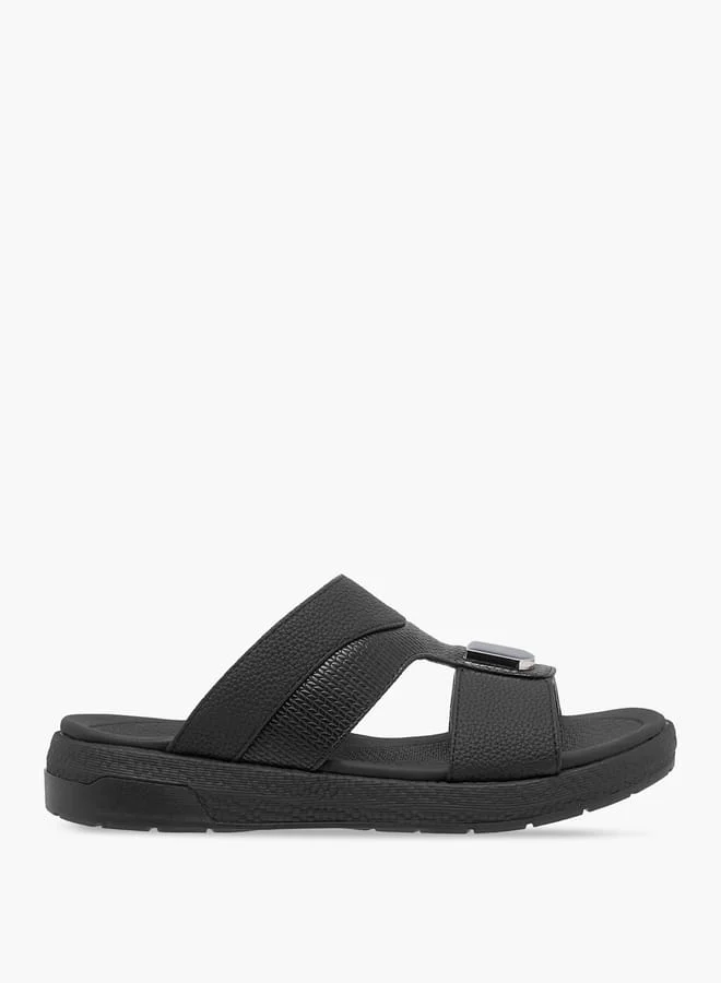 Le Confort Boys Textured Arabic Sandals with Metal Accent