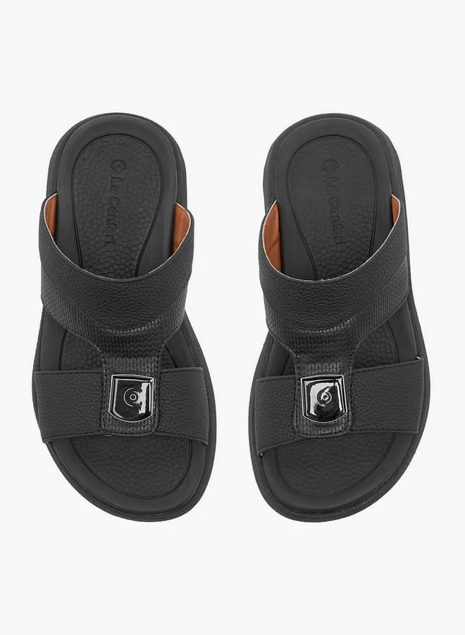 Le Confort Boys Textured Arabic Sandals with Metal Accent