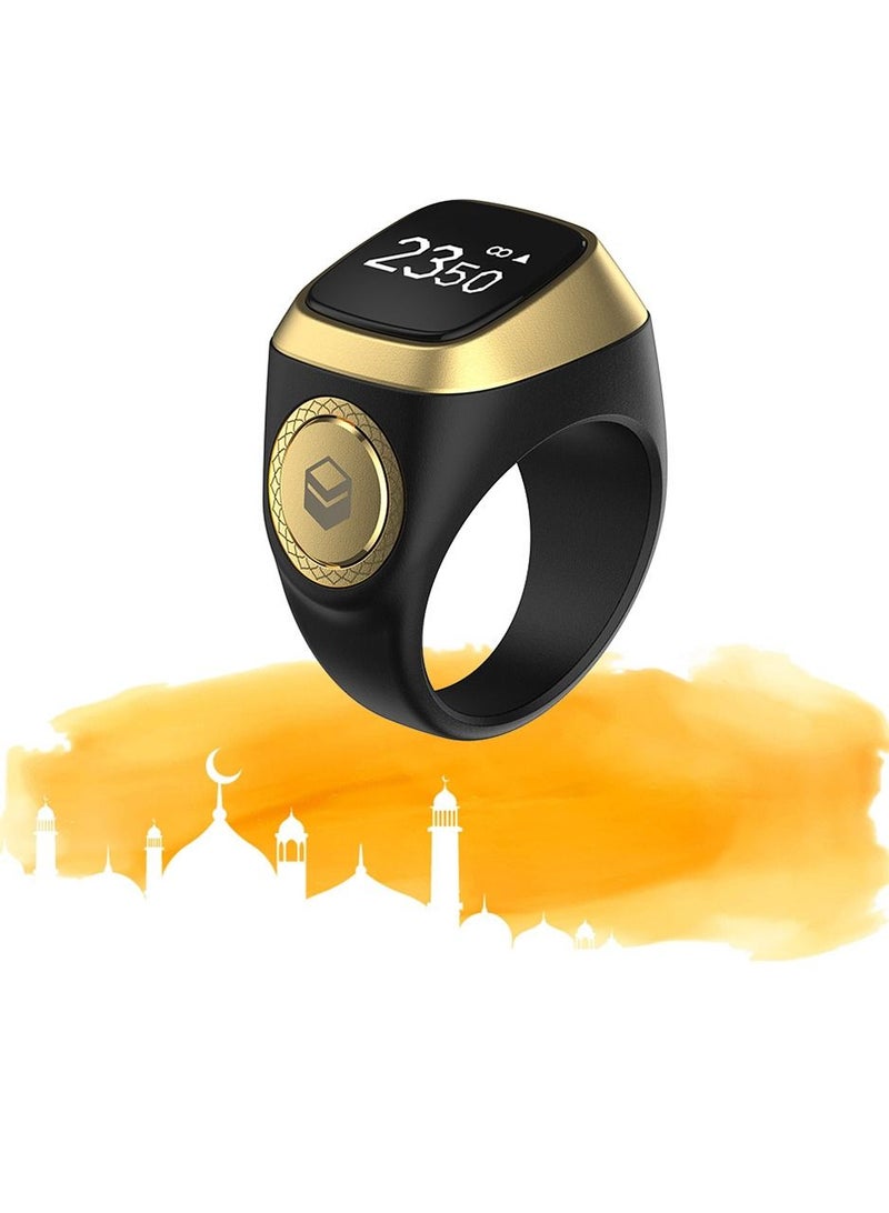 iQIBLA Smart Tasbih Plastic Zikr Lite Ring Black 20MM - Image 1