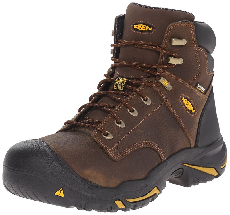 KEEN Utility Men's MT Vernon 6" Soft Toe Waterproof Work Boots, Cascade Brown, 13 US - Image 1