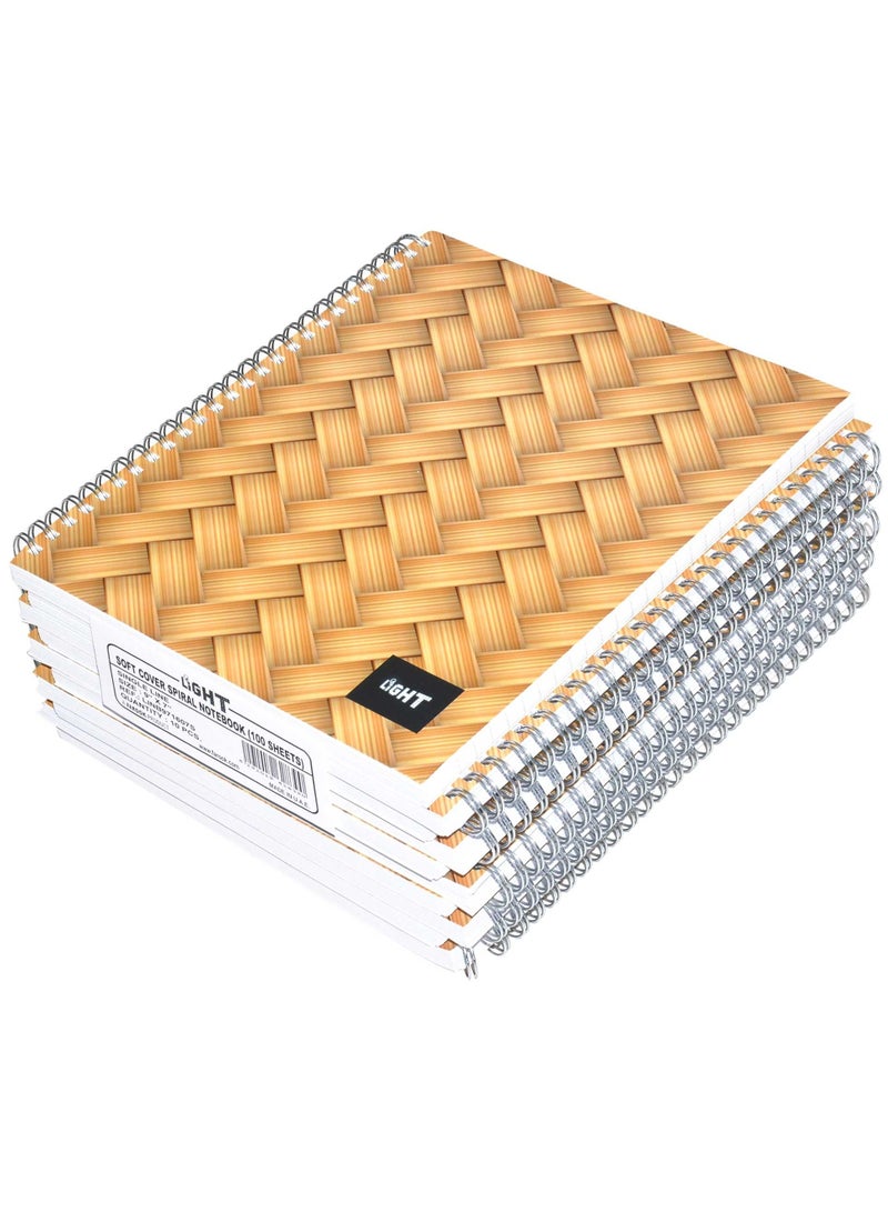 FIS LIGHT Pack of 10  Spiral Soft Cover Notebook, Single Line, 9X7 Inches (22.86 X 20.32 CM), 100 Sheets -LINB971607S - Image 1