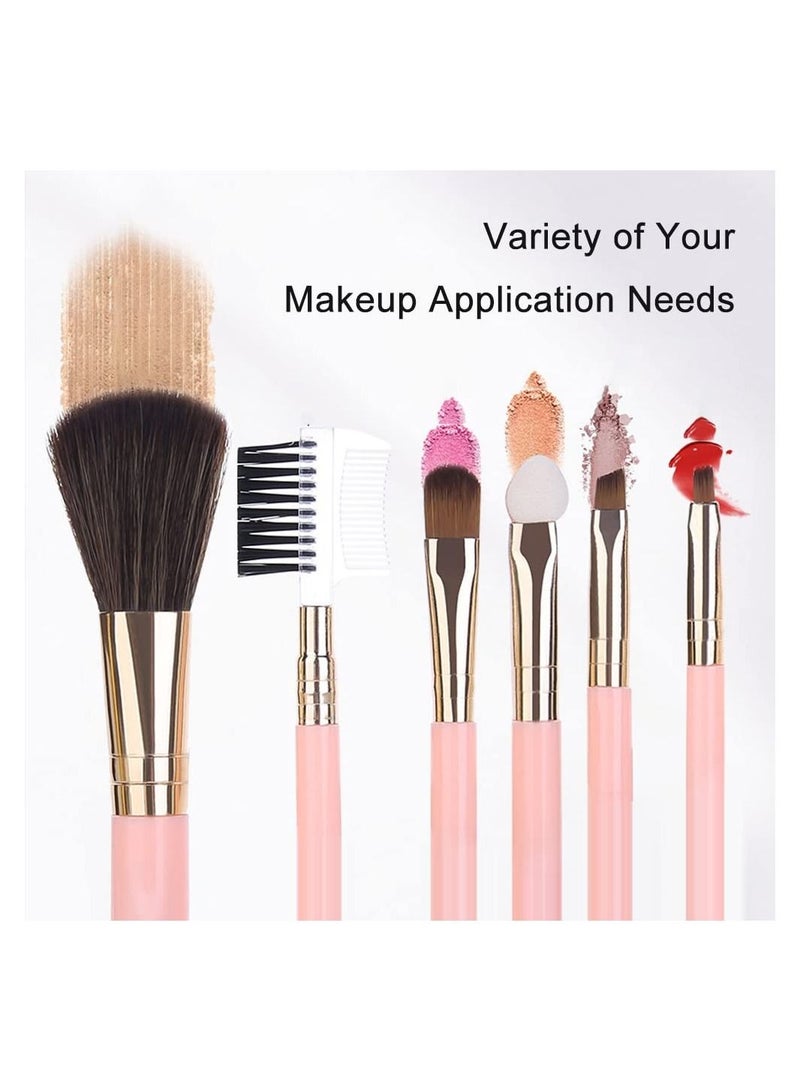 سيوسي مجموعة فرش مكياج ، 6 قطع فراشي مكياج ، فرش ظلال العيون ، فرشاة قوية ، مجموعة فراشي مكياج وردية (وردي) - Image 1